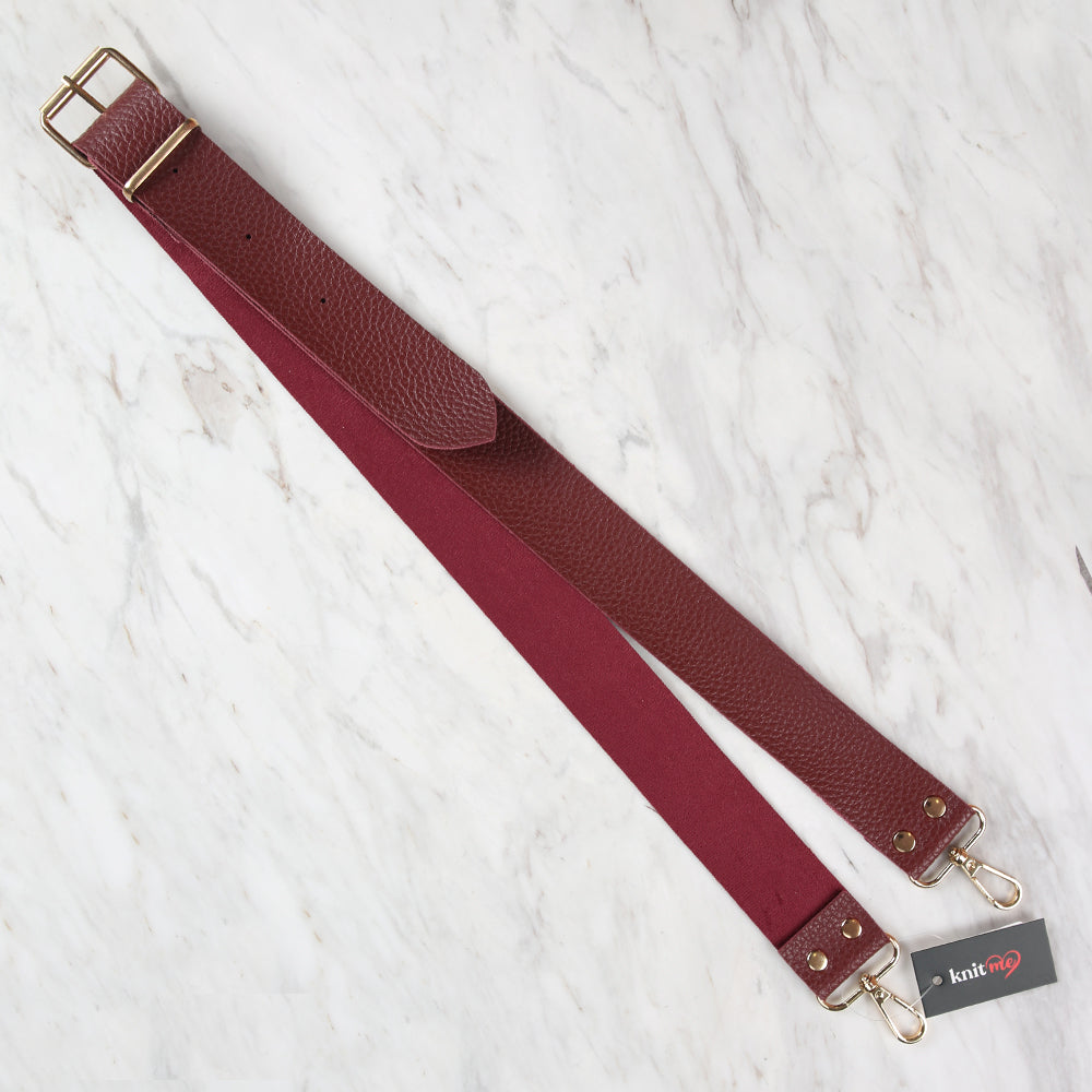 Knitme Kemer Tokalı Çanta Askısı 125x4 cm Bordo BA-0005